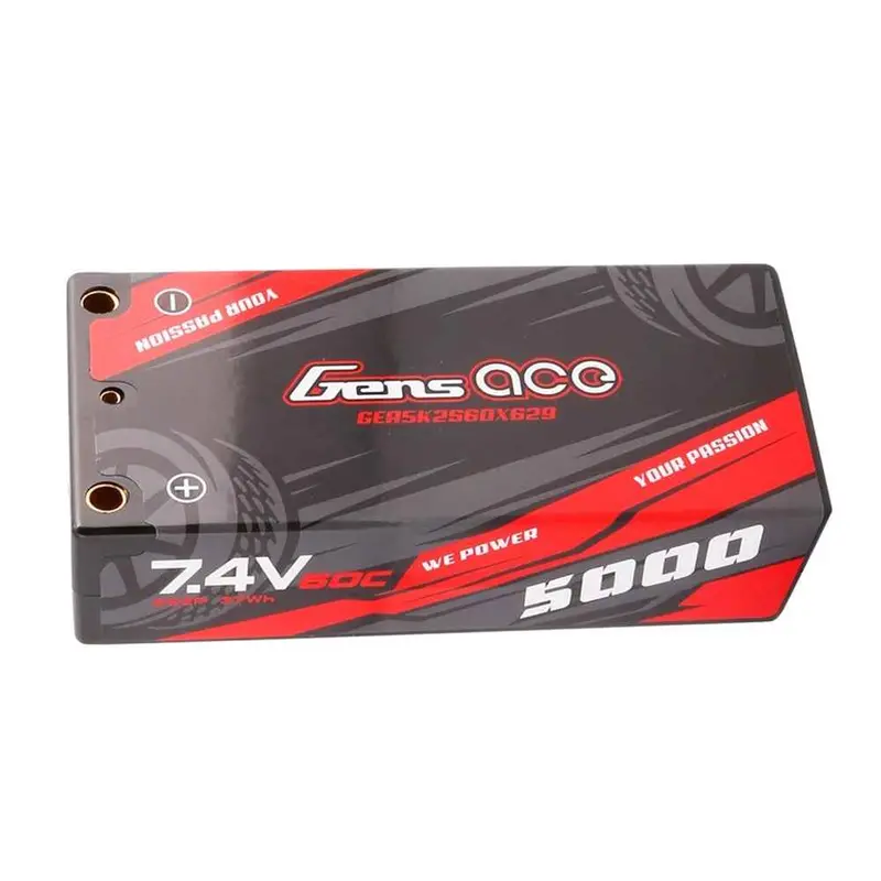 Gens Ace 2S 5000Mah 60C 7.4V Hardcase/Hardwired Lipo Battery (4.0Mm Bullet) 1