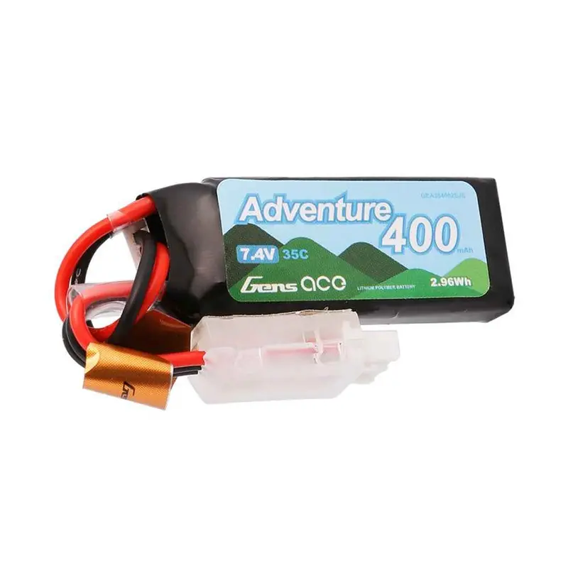 Gens Ace 2S Adventure 400Mah 35C 7.4V Soft Pack Lipo Battery (Jst) 1