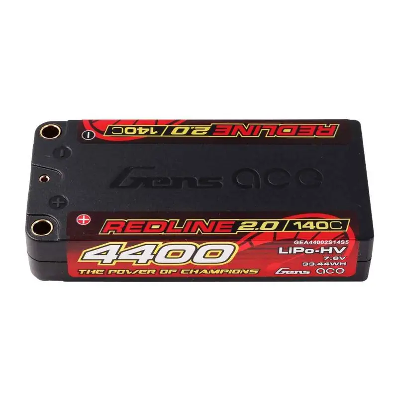 Gens Ace 2S Redline 2.0 4400Mah 140C 7.6V Hardcase Lipo Battery (5.0Mm Bullet) 1