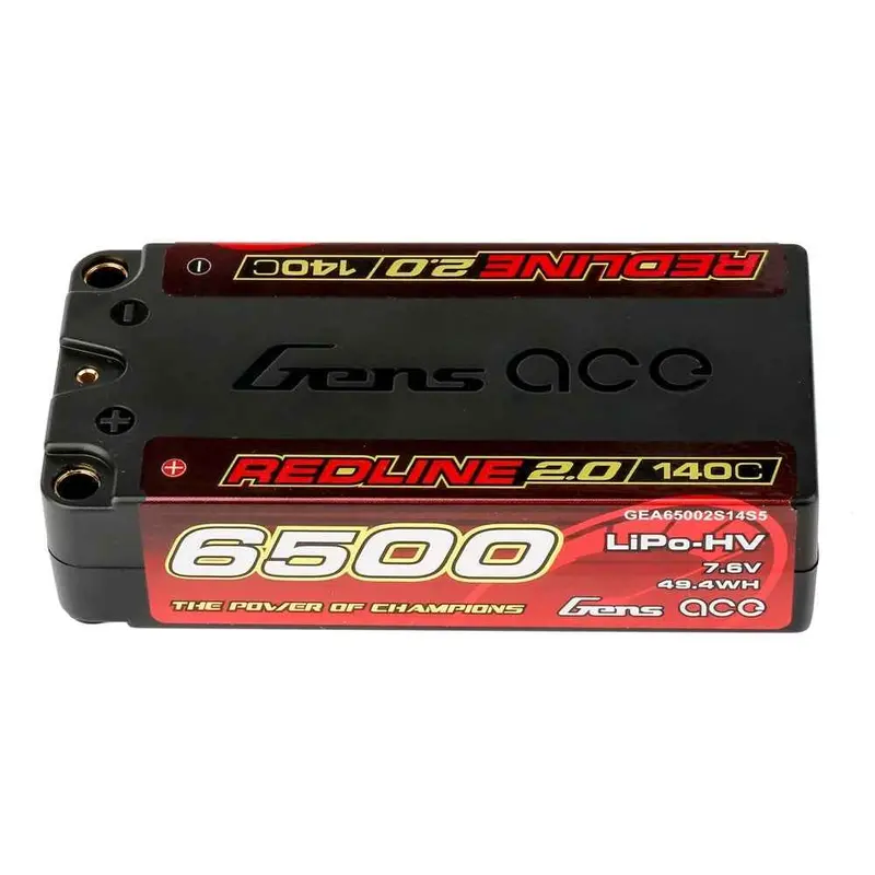 Gens Ace 2S Redline 2.0 6500Mah 140C 7.6V Hardcase Lipo Battery (5.0Mm Bullet) 1