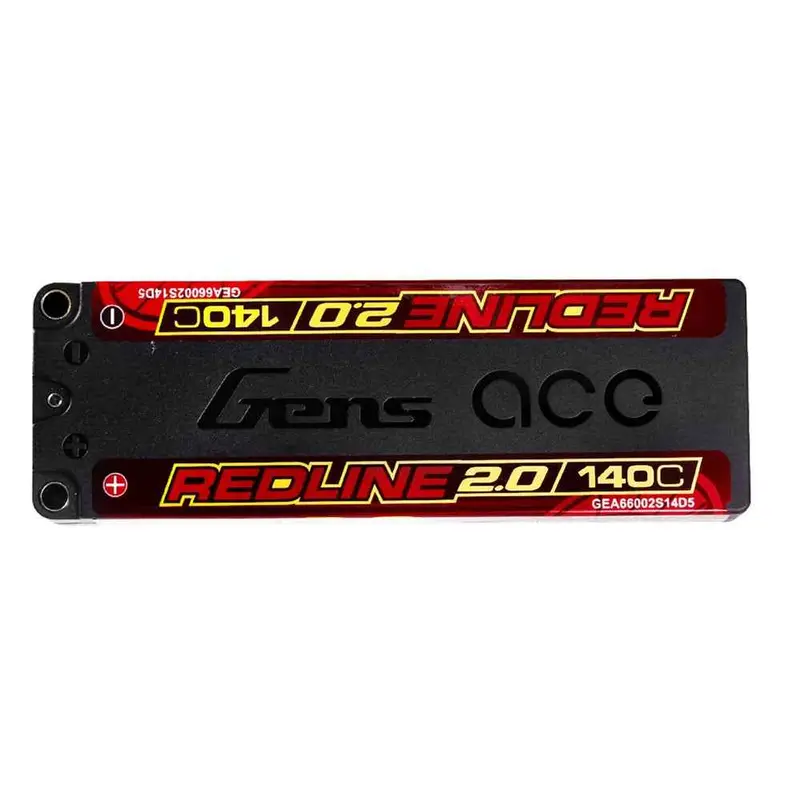 Gens Ace 2S Redline 2.0 6600Mah 140C 7.6V Hardcase Lipo Battery (5.0Mm Bullet) 1