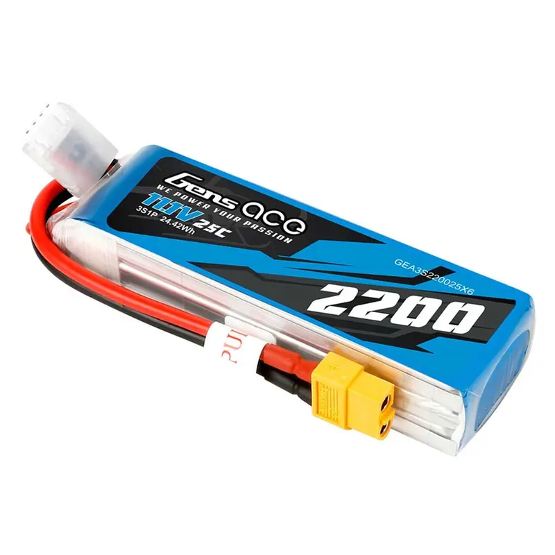 Gens Ace 3S 2200Mah 11.1V 25C Soft Case Lipo Battery (Xt60) 1