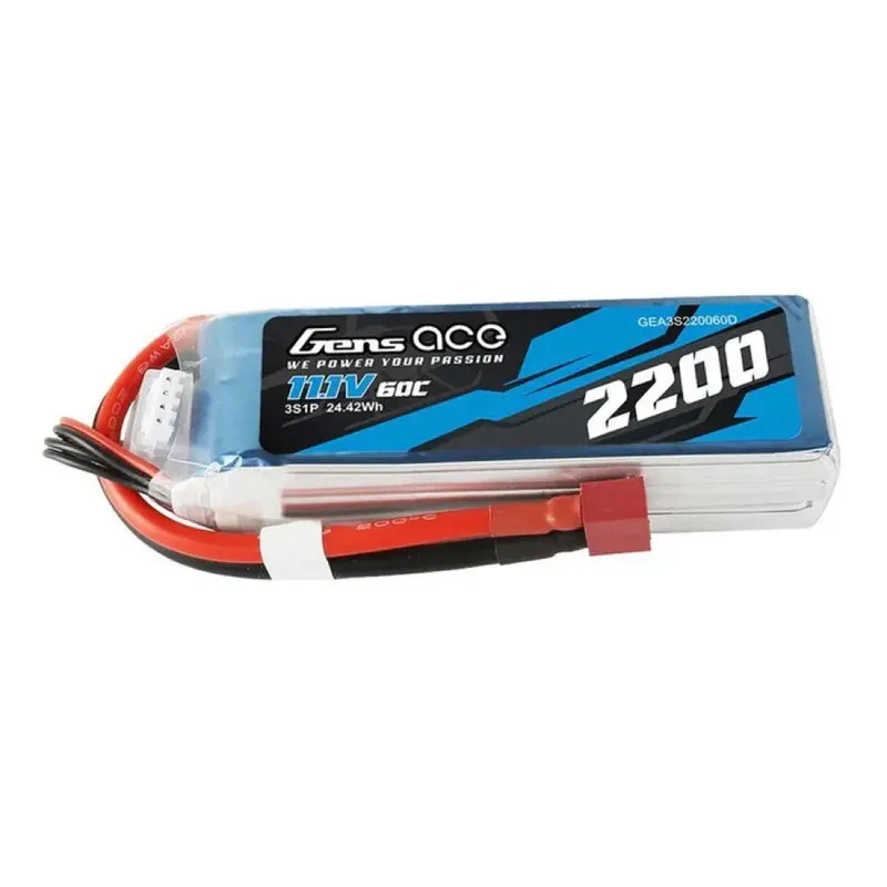 Gens Ace 3S 2200Mah 11.1V 60C Soft Case Lipo Battery (Deans) 1