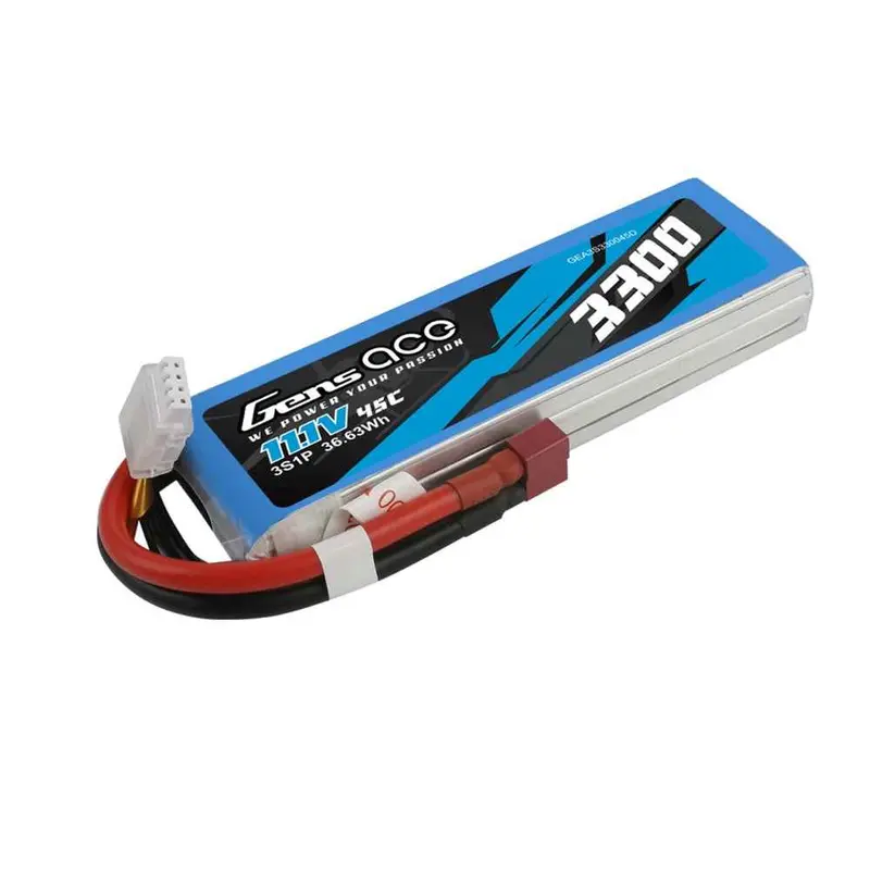 Gens Ace 3S 3300Mah 11.1V 45C Soft Case Lipo Battery (Deans) 1