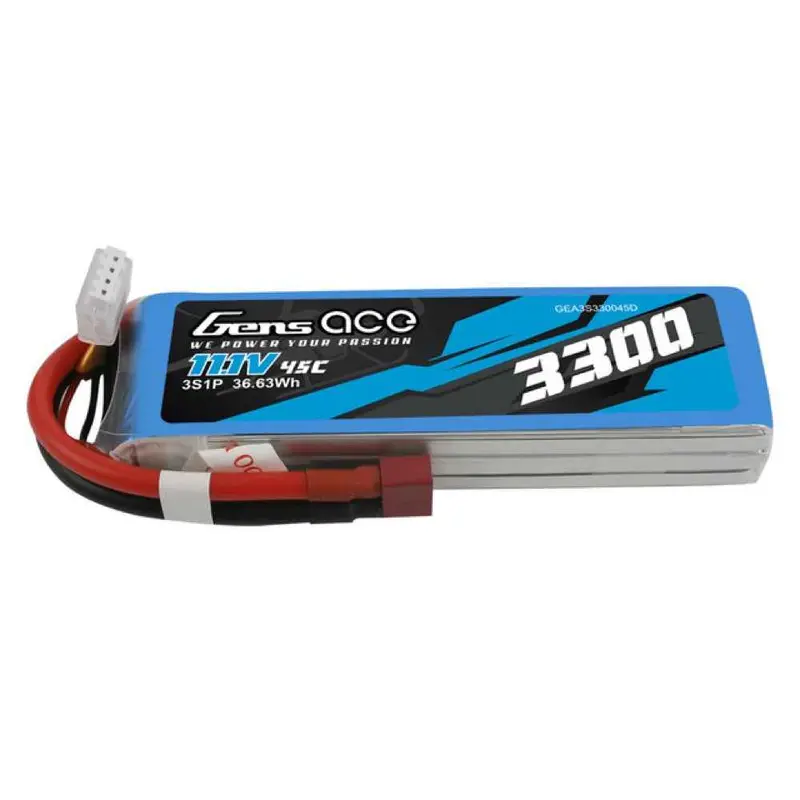 Gens Ace 3S 3300Mah 11.1V 45C Soft Case Lipo Battery (Deans) 2