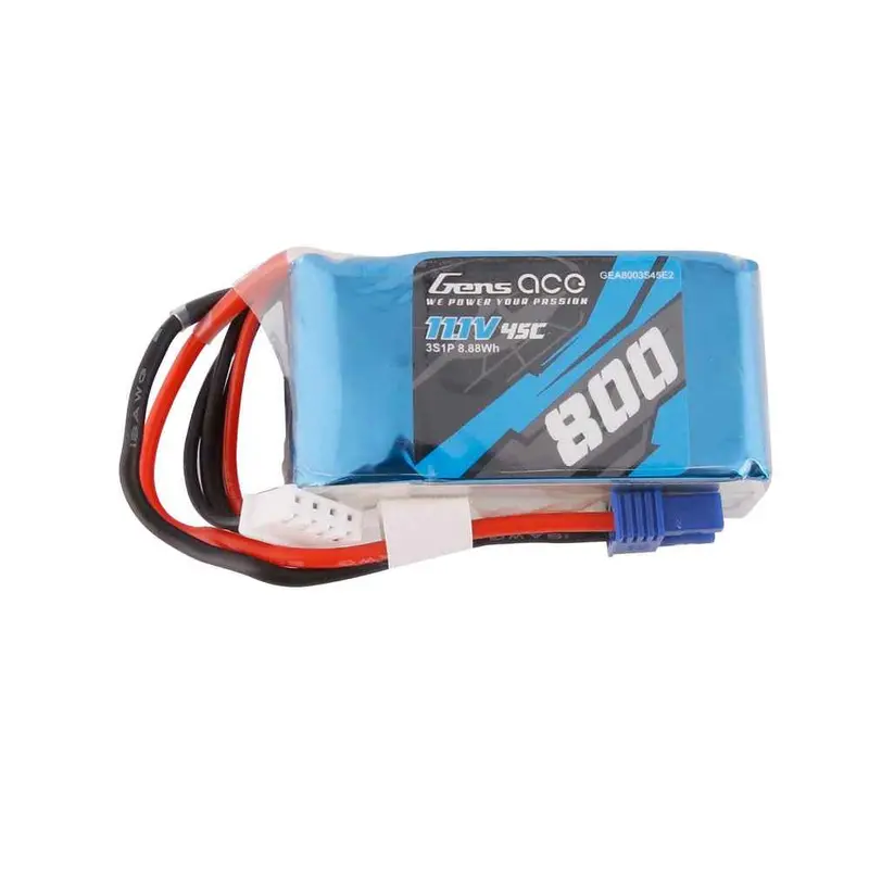 Gens Ace 3S 800Mah 45C 11.1V Soft Pack Lipo Battery (Ec2) 1