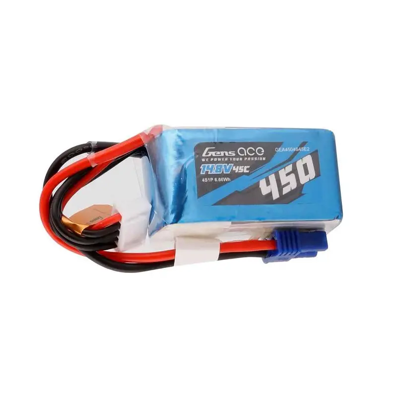 Gens Ace 4S 450Mah 45C 14.8V Soft Pack Lipo Battery (Ec2) 1