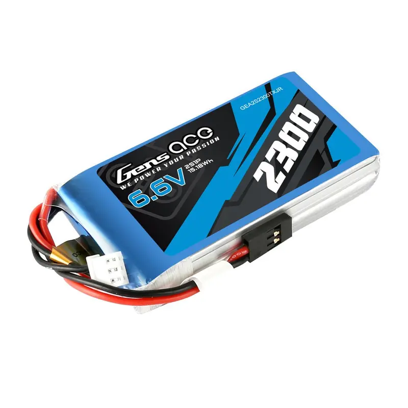 Gens Ace 7.4V 2S 2300Mah 6.6V Tx Soft Case Lipo Battery (Jr) 1