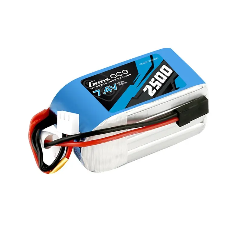 Gens Ace 7.4V 2S 2500Mah Rx Soft Case Lipo Battery (Jr) 1