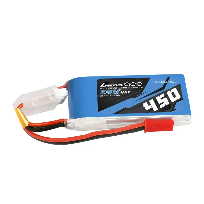 Gens Ace 7.4V 2S 450Mah 45C Soft Case Lipo Battery (Jst) 1