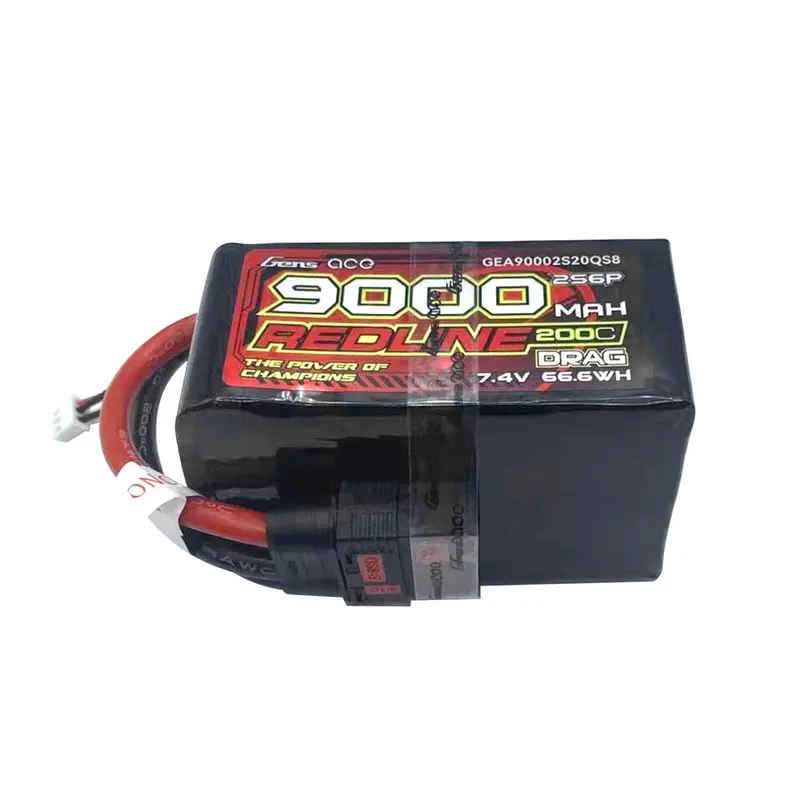 Gens Ace 7.4V 2S 9000Mah 200C Softcase/Hardwired Lipo Battery (Qs8) 1