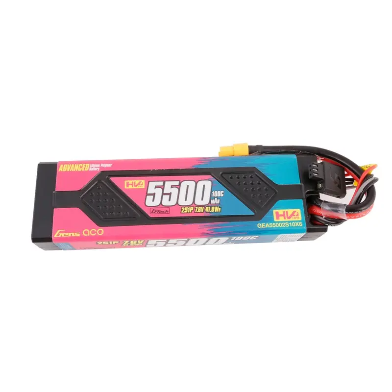 Gens Ace 7.4V 2S Advanced 5500Mah 100C Hardcase Lipo Battery (Xt60) 1