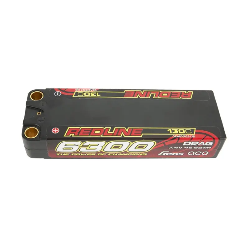 Gens Ace 7.4V 2S Redline 6300Mah 130C Hardcase Lipo Battery (Deans) 1