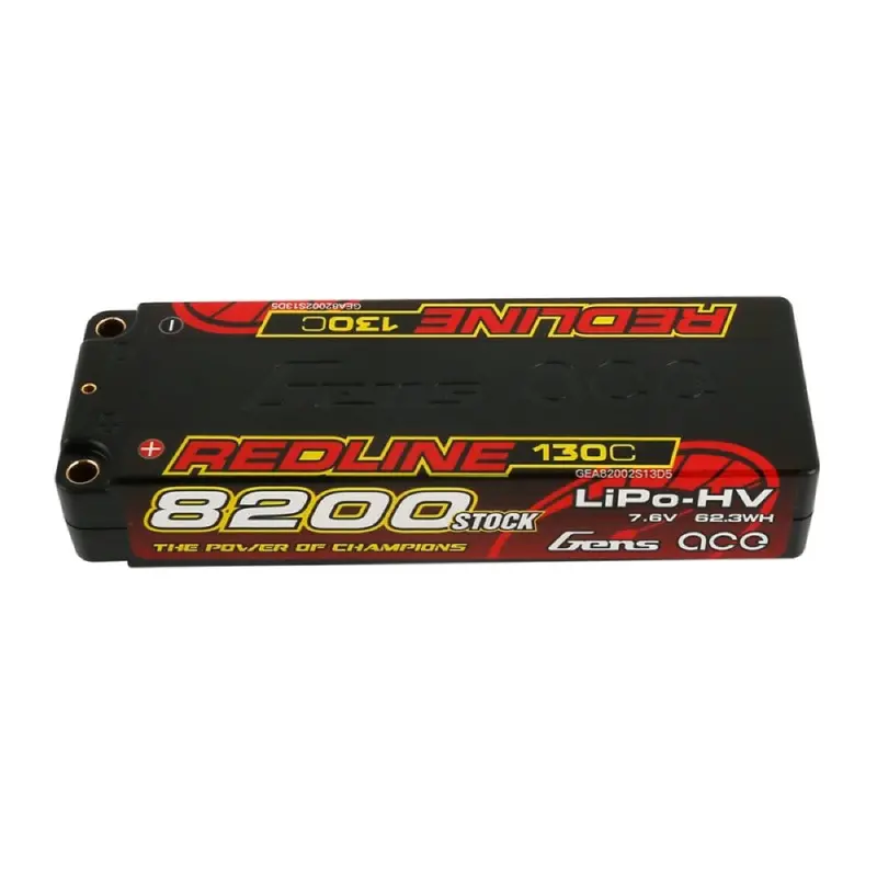 Gens Ace 7.6V 2S Redline 8200Mah 130C Hardcase/5Mm Bullet Hv Lipo Battery (5.0Mm Bullet) 1