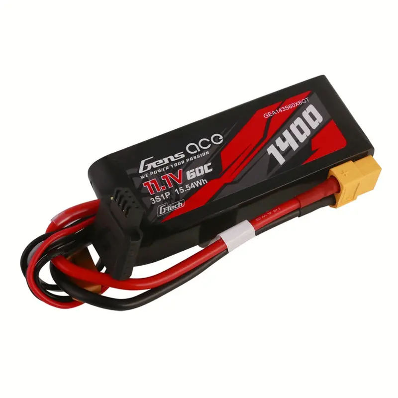 Gens Ace G-Tech 11.1V 3S 1400Mah 60C Soft Pack Lipo Battery (Xt60) 2