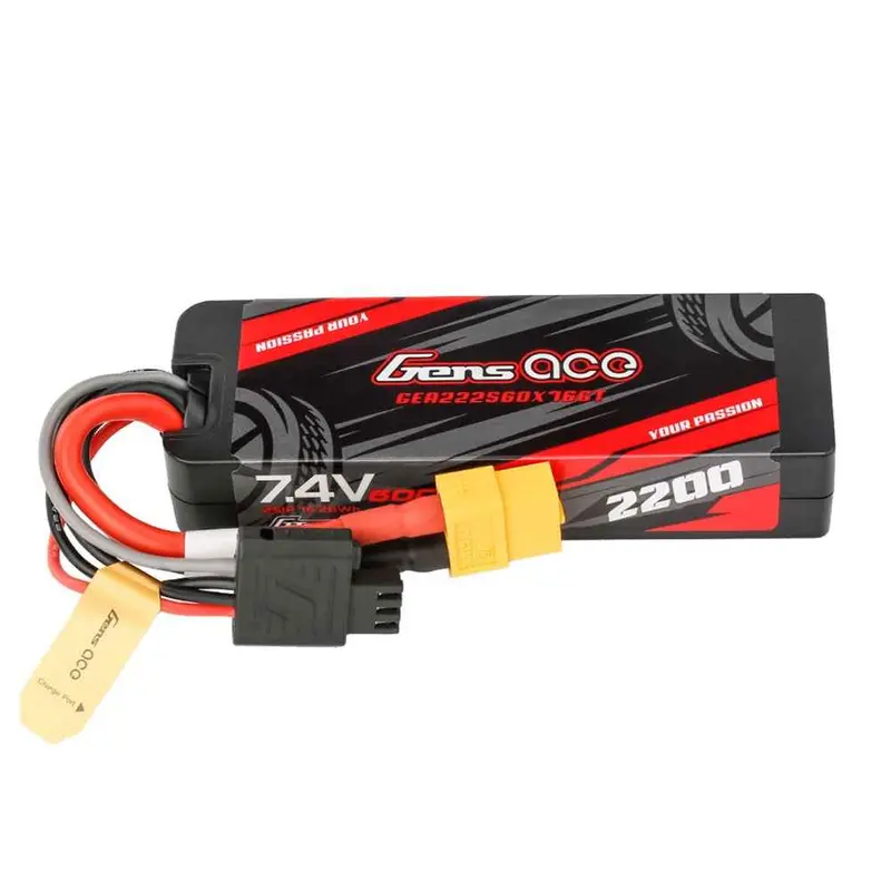Gens Ace G-Tech 2S 2200Mah 7.4V Hardcase/Hardwired Lipo Battery (Xt60) 1