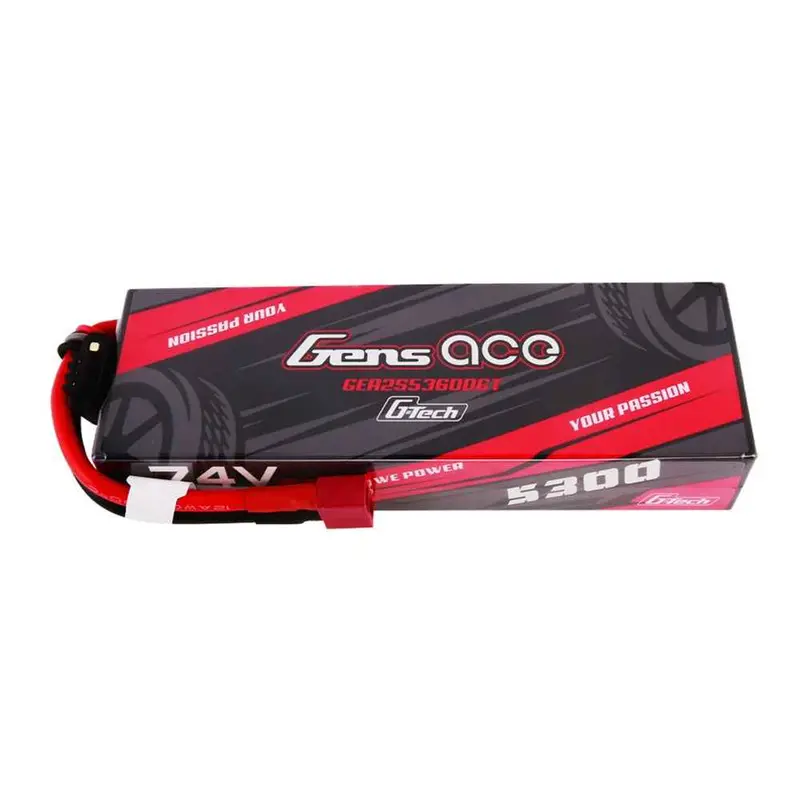 Gens Ace G-Tech 2S 5300Mah 60C 7.4V Hardcase/Hardwired Lipo Battery (Deans) 1