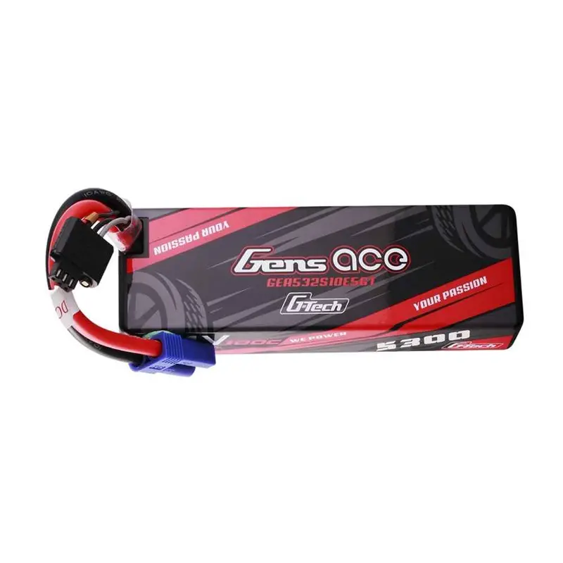 Gens Ace G-Tech 2S 5300Mah 7.4V Hardcase/Hardwired Lipo Battery (Ec5) 1
