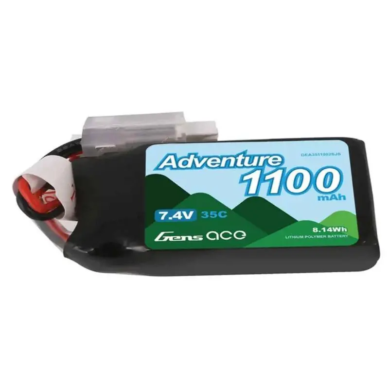 Gens Ace G-Tech 2S Adventure 1100Mah 35C 7.4V Soft Pack Lipo Battery (Jst-Phr) 1