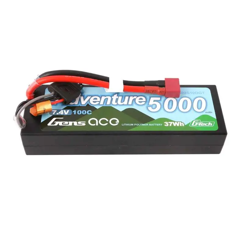 Gens Ace G-Tech 2S Adventure 5000Mah 100C 7.4V Hardcase/Hardwired Lipo Battery (Deans) 1