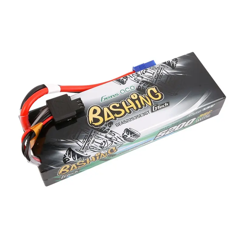 Gens Ace G-Tech 2S Bashing 5200Mah 35C 7.4V Hardcase/Hardwired Lipo Battery (Ec3) 1