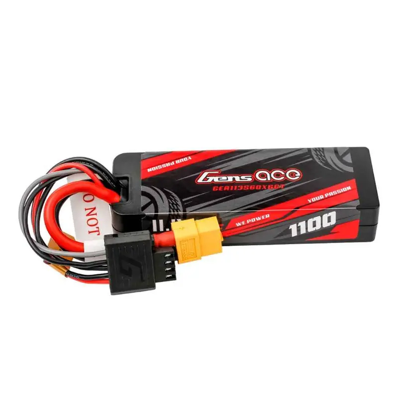 Gens Ace G-Tech 3S 1100Mah 11.1V Hardcase/Hardwired Lipo Battery (Xt60) 1