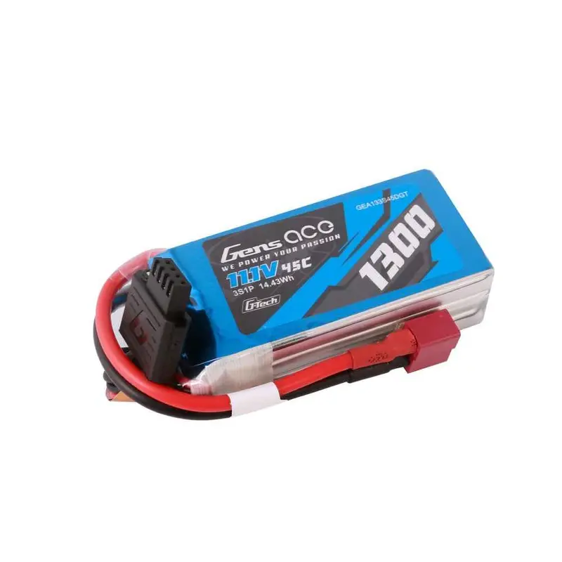 Gens Ace G-Tech 3S 1300Mah 45C 11.1V Soft Pack Lipo Battery (Deans) 2