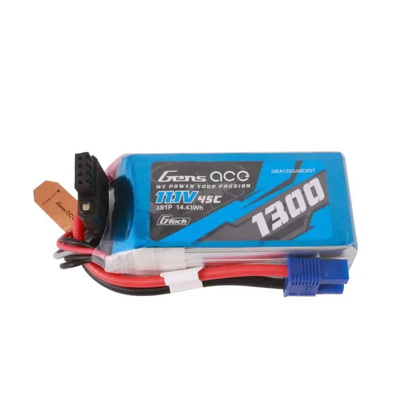 Gens Ace G-Tech 3S 1300Mah 45C 11.1V Soft Pack Lipo Battery (Ec3) 1
