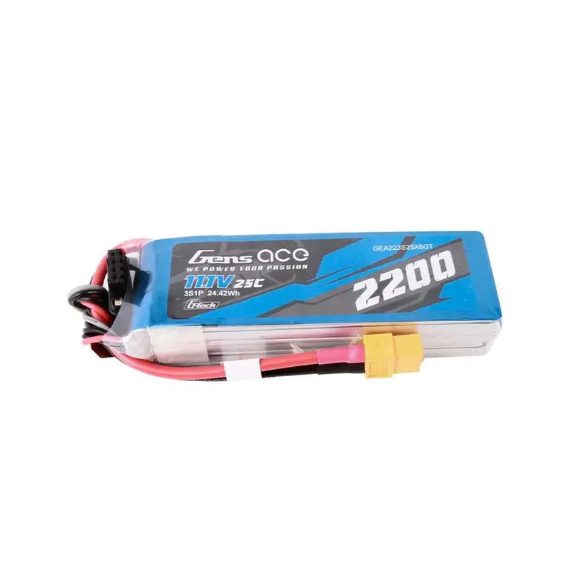 Gens Ace G-Tech 3S 2200Mah 25C 11.1V Soft Pack Lipo Battery (Xt60) 1
