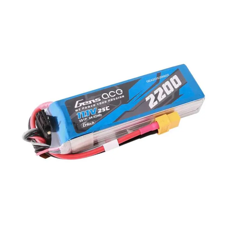 Gens Ace G-Tech 3S 2200Mah 25C 11.1V Soft Pack Lipo Battery (Xt60) 2