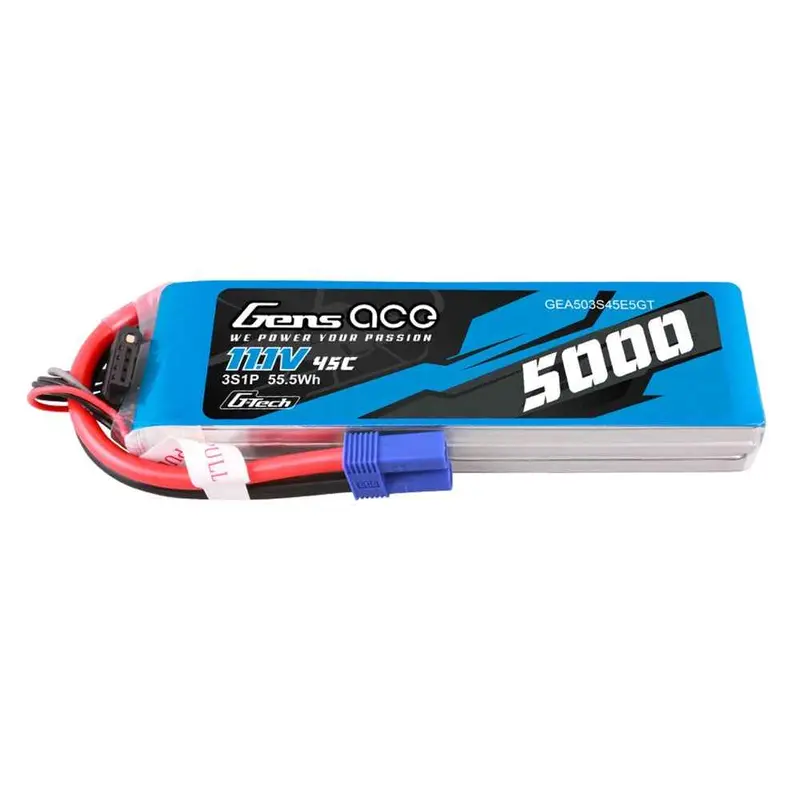 Gens Ace G-Tech 3S 5000Mah 45C 11.1V Soft Pack Lipo Battery (Ec5) 1