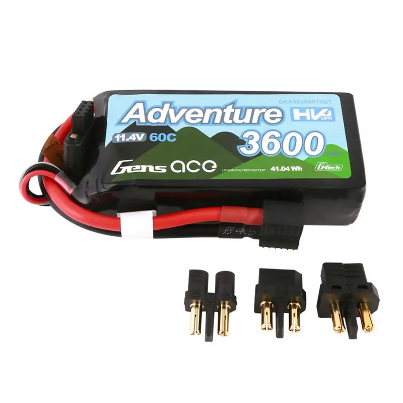 Gens Ace G-Tech 3S Adventure 3600Mah 60C 11.4V Soft Pack Lipo Battery (1To3) 1