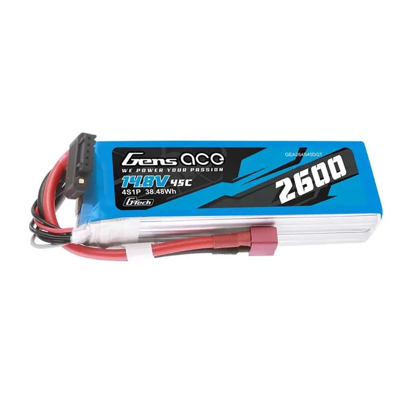 Gens Ace G-Tech 4S 2600Mah 45C 14.8V Soft Pack Lipo Battery (Deans) 1