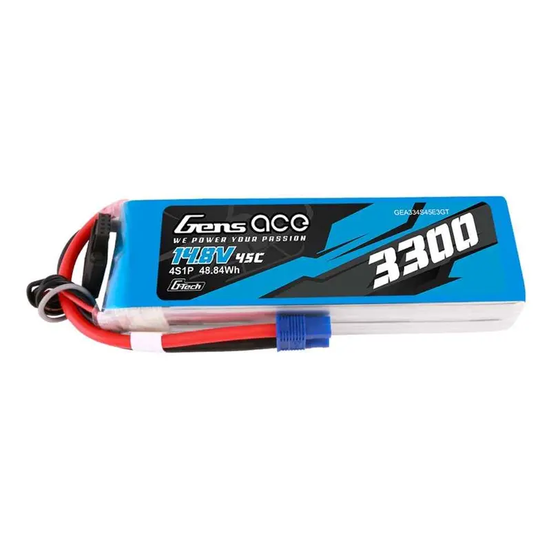 Gens Ace G-Tech 4S 3300Mah 45C 14.8V Soft Pack Lipo Battery (Ec3) 1