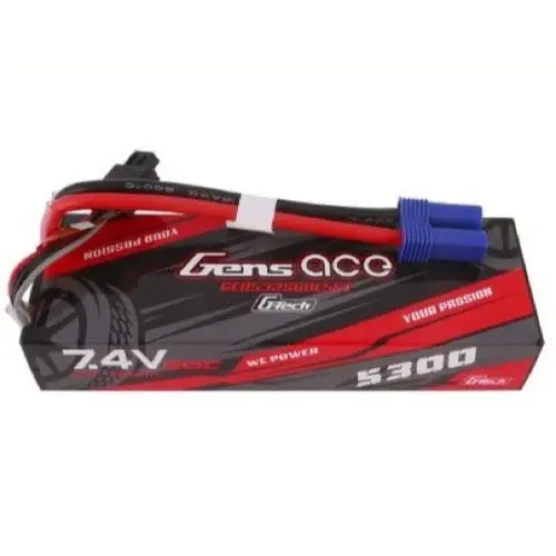 Gens Ace G-Tech 7.4V 2S 5300Mah 60C Hardcase/Hardwired Lipo Battery (Ec5) 1
