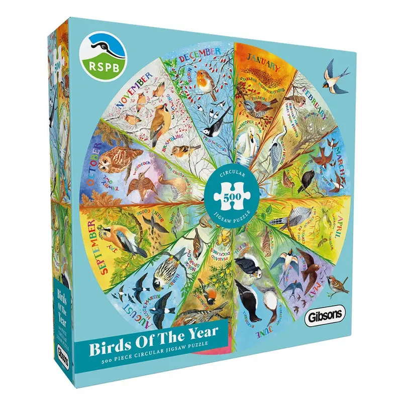 Gibsons 037067 Birds Of The Year Circular 500Pc Jigsaw Puzzle 1