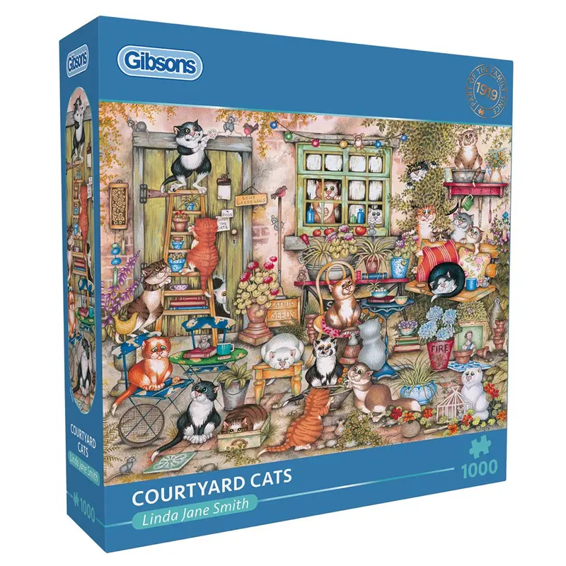 Gibsons 064285 Courtyard Cats 1000Pc Jigsaw Puzzle 1