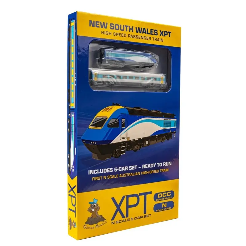 Gopher Models N Scale New South Wales Xpt 7Pc Set Trainlink Blue No Logo Livery 2009/2011 1