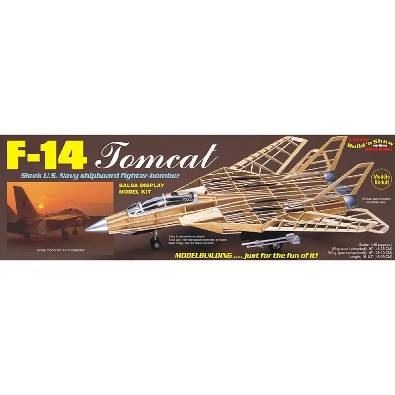Guillows 1402 F-14 Tomcat Balsa Plane Model Kit 1