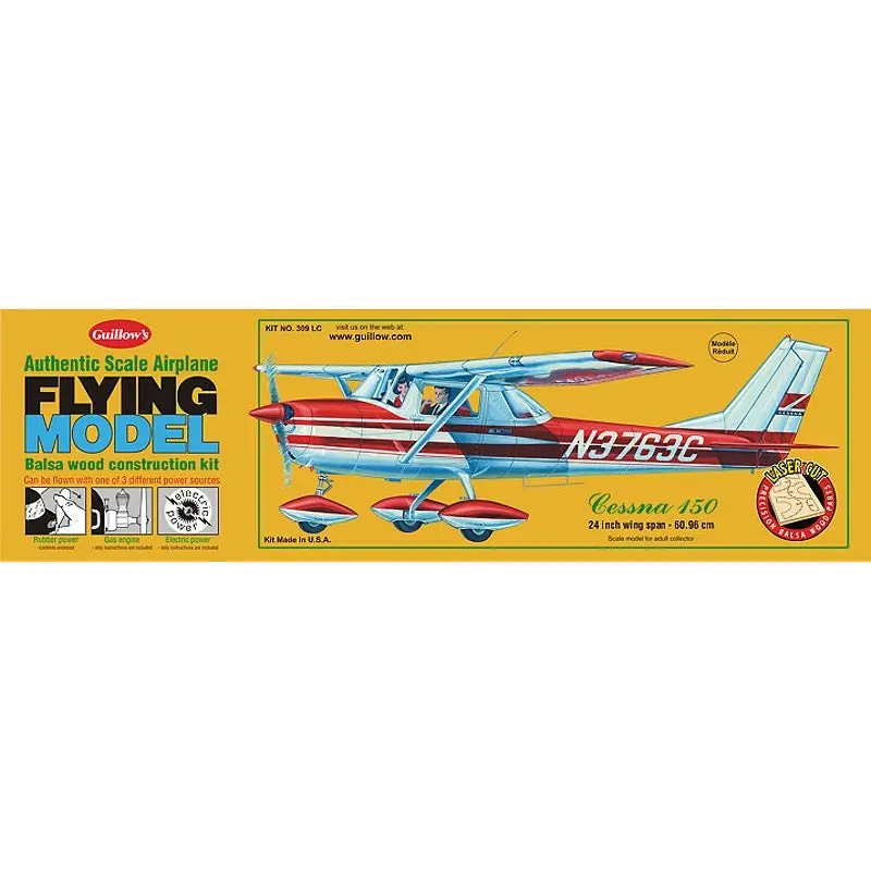 Guillows 309Lc Cessna 150 - Laser Cut Balsa Plane Kit 1