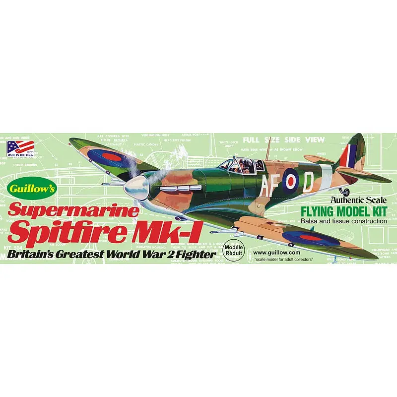 Guillows 504 Spitfire Balsa Plane Model Kit 1