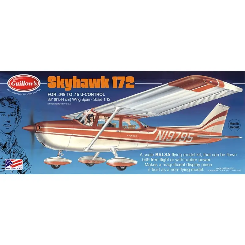 Guillows 802 Cessna Skyhawk Balsa Plane Model Kit 1