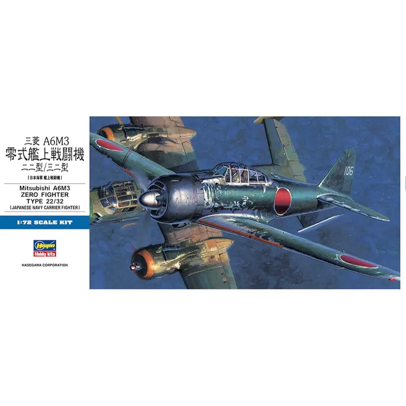 Hasegawa 01456 1/72 Mitsubishi A6m3 Zero Fighter Type 22/32 1