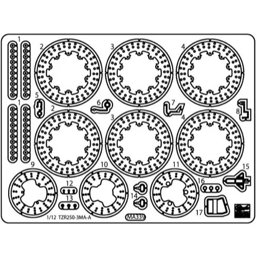 Hasegawa 21773 1/12 Etching Parts For 1/12 Yamaha Tzr250 3Ma 1989 1