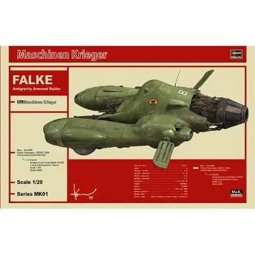 Hasegawa 64001 1/20 Antigravity Armored Raider Pkf.85 Falke 1