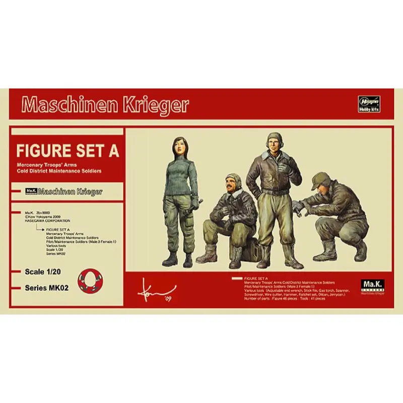 Hasegawa 64002 1/20 Ma.K. Figure Set A Mercenary Troops Arms Cold District Maintenance Soldiers 1