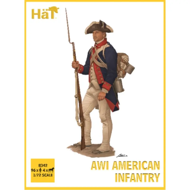 Hat 8342 1/72 American War Of Independence American Infantry Set 1 1