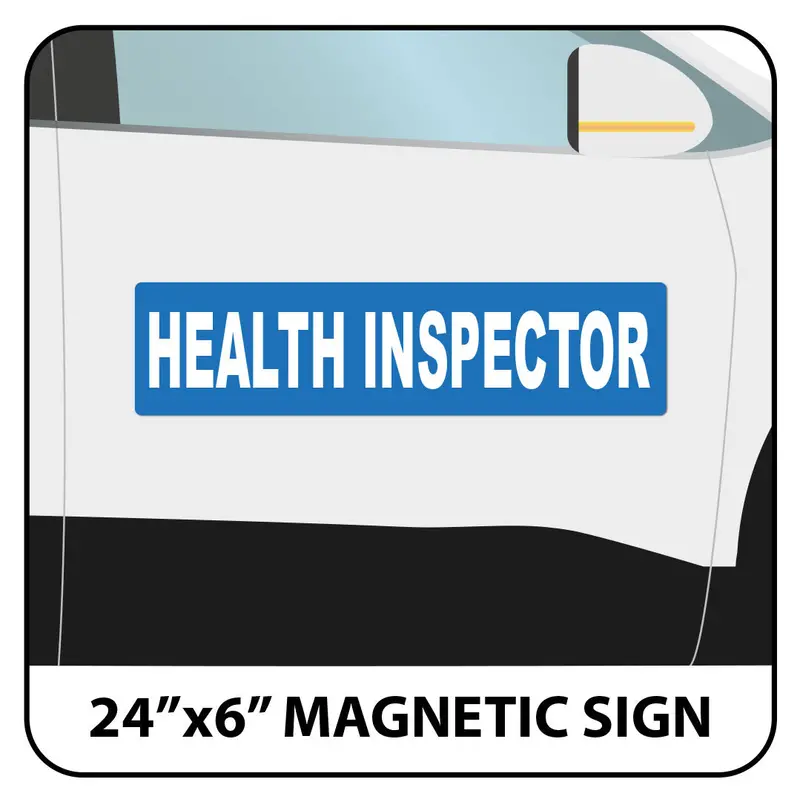 Health Inspector Vehicle Magnet Or Decal + Reflective Options | 24"X6" 2