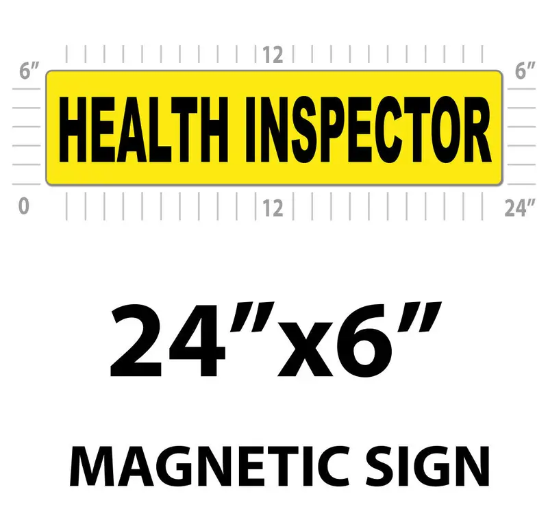 Health Inspector Vehicle Magnet Or Decal + Reflective Options | 24"X6" 5