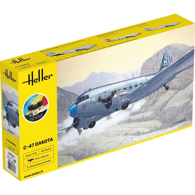 Heller Hll35372 1/72 C-47 Dakota Starter Kit 1